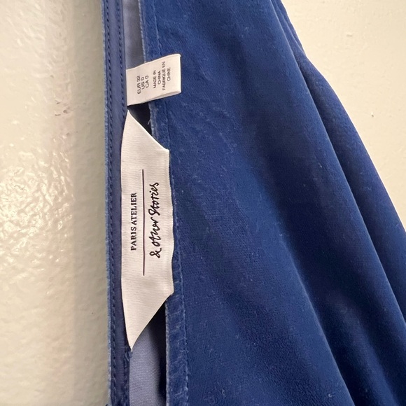 & Other Stories - Blue Velvet Midi Dress w Belt - Picture 7 of 7